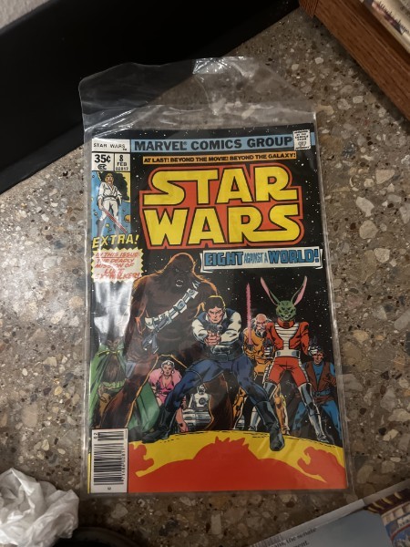 Bagged Marvel Star Wars comic, issue 8, with a colorful illustrated cover.