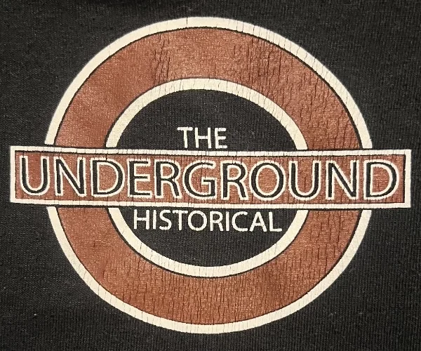The Historical Underground roundel photographed on a shirt.