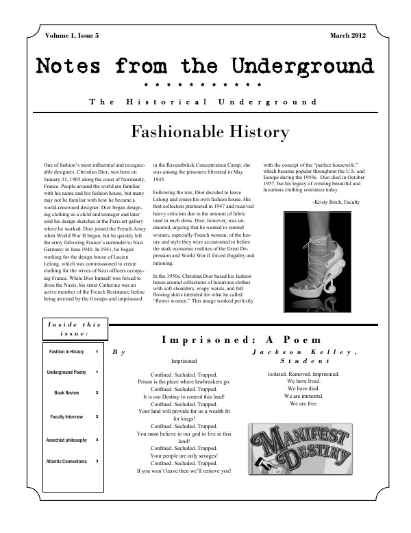 Cover of Volume 1, Issue 5