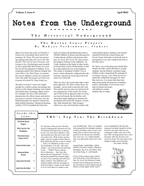 Cover of Volume 1, Issue 6