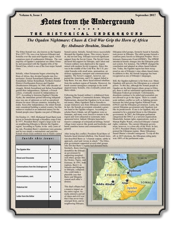 Cover of Notes from the Underground, Volume 6, Issue 1, September 2017
